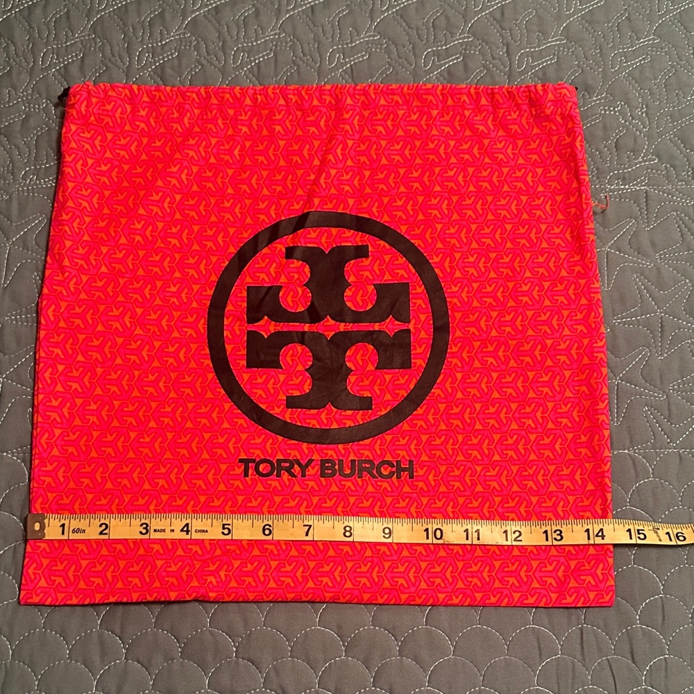 Tory Burch Bright Pink and orange with Blue Logo Dust Bag
